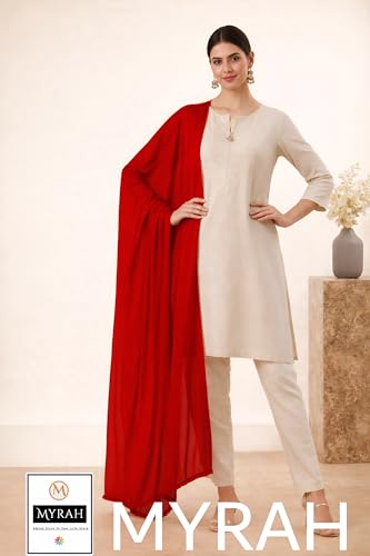 Image of MYRAH Chiffon Solid Casual Daily Use Dupatta For Women's & Girls Length - 2.50 Meter