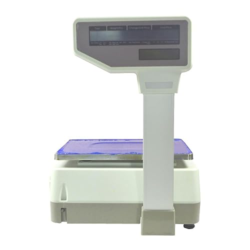 Miniatura 9 de INTBUYING Escala de computación de precio digital 33LB Escala electrónica comercial al por menor con impresora térmica de cinco ventanas con escala