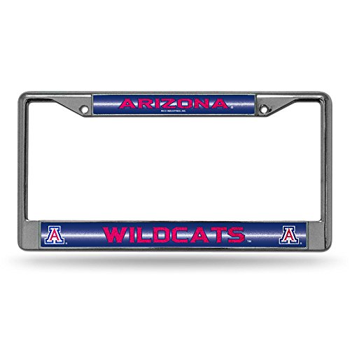 Rico Industries NCAA Arizona Wildcats Classic Bling License Plate Chrome Frame 12" x 6"