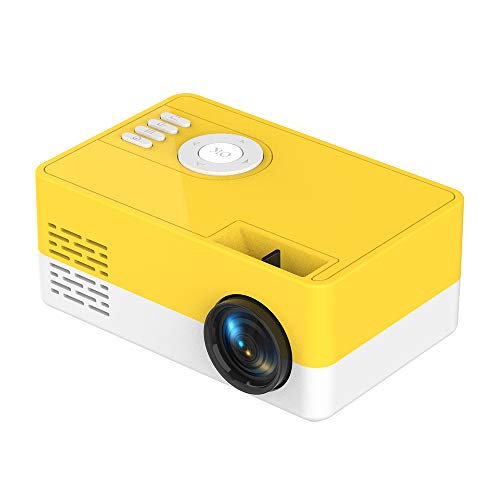 Image of Portable Mini Projector 1080P Supported Movie Projector, 80" Display and 30000 Hours Lamp Life LED Video Projector, Compatible with Tv Stick, Video Games, Hdmi,USB,Tf,Vga,Aux,Av,Yellow
