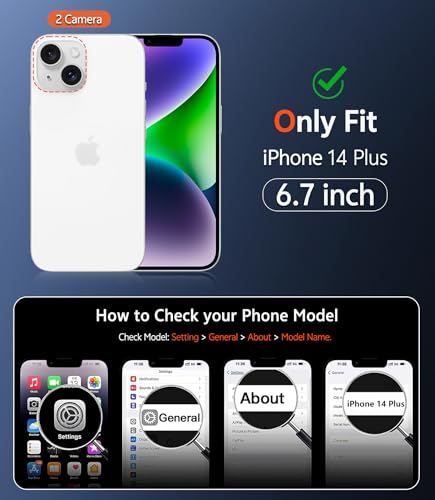 Image of FNTCASE for iPhone 14 Plus Case: Matte Magnetic Phone Cases Compatible with Magsafe Slim Anti Yellowing Military Grade Drop Protection Rugged Protective Translucent Cell Phone Cover (C-Purple)