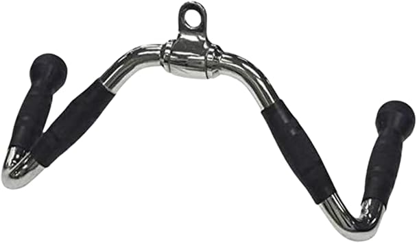 Gronk Fitness Revolving Multi-Exercise Bar with Ergonomic Grips | Solid Steel LAT Pulldown & Row Cable Attachment for Tricep Pressdowns. Bicep Curls & Back Workouts. Chrome Finish.
