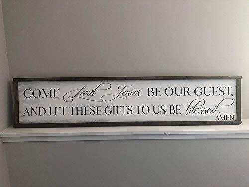 Come Lord Jesus Be Our Guest And Let These Gifts To Us Be Blessedamen Wood Funny Sign Rustic Handmade Handpainted Kitchen Dining Room #TOP1