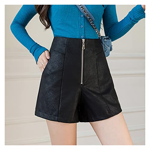 Short de jambe femmes en cuir PU noir taille haute RLKHXBS pour automne hiver