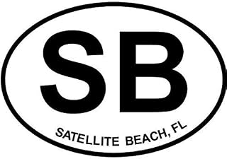 Magnet Satellite Beach Euro Oval Bumper Magnetic Sticker 5"