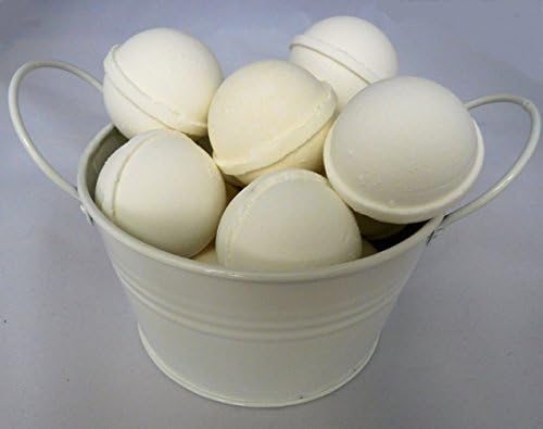 SPLENDEUR SPRING Bucket O' LUSCIOUS WHITE Bath Bomb Fizzies (12)-2.5oz-2"Diame-50% OFF-Pamper You-Gift-USA Handmade-QUALITY-Moisture-NATURAL-SHEA Butter-Coconut+Essential Oils+FREE Essential Oil Book!