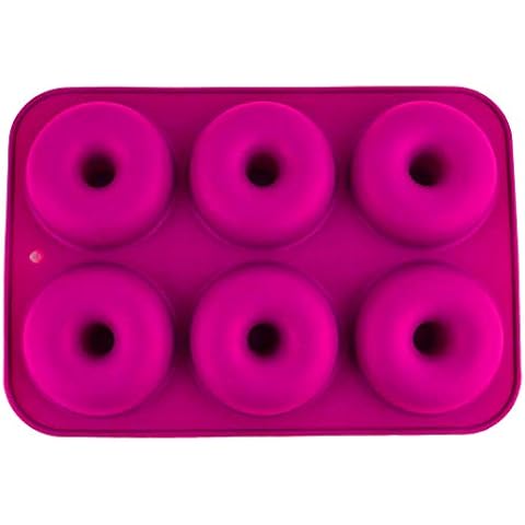 Selecto Bake - 6 Cavity Silicone Donuts Mould Chocolate Muffin (Pink) Cover