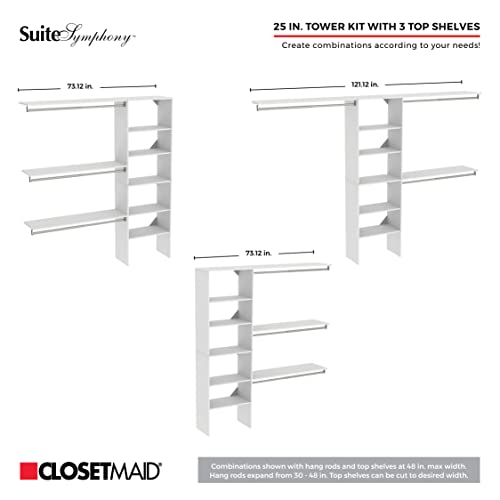 Closetmaid 1936140 Suitesymphony Modern 25-Inch Closet Organizer With Shelves And 4-Drawers, Natural Gray #TOP3