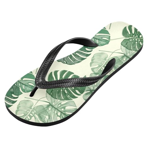 Burbuja Monstera Leaves Flip Flops for Women Men, Soft Thong Sandals Rubber Slippers for Pool Beach Essentials2