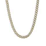 The GLD Shop 12MM Diamond Cuban Necklace, 22" - Gold