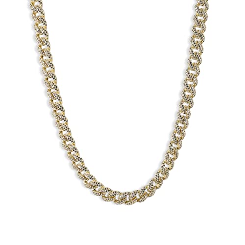 The GLD Shop 12MM Diamond Cuban Necklace, 22" - Gold