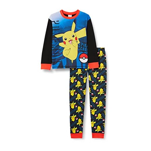 Pijama Pokemon para niños, pijama Pikachu, edades de 6 a 13 años, producto oficial de Pokemon para niños, amarillo, 11-12 años