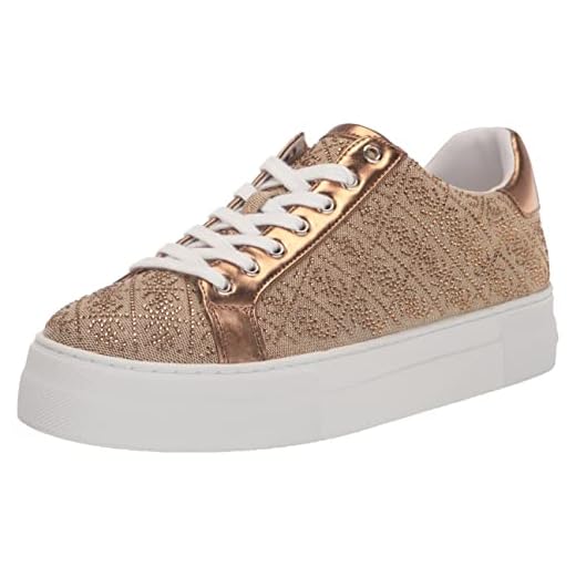 GUESS Women's Gelsen Sneaker, Bronze, 10