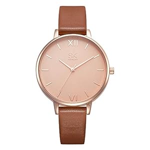 SHENGKE Women Watches Leather Band Luxury Quartz Watches Girls Ladies Wristwatch Relogio Feminino