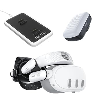 AMVR BS1 Battery Head Strap + CD1 Charging Dock + BP1 Battery Pack Compatible with Meta Quest 3s/Quest 3