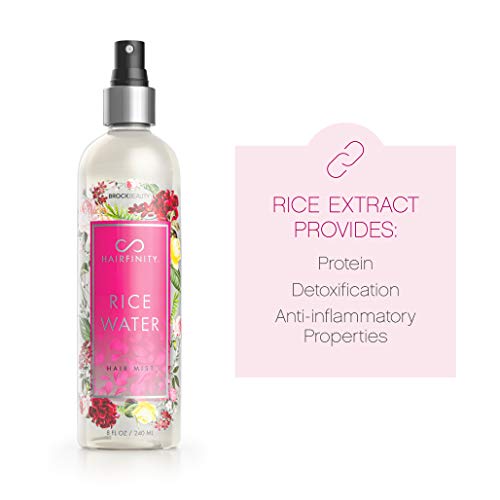Hairfinity Rice Water Hair Mist - Silicone & Sulfate Free Growth Formula - Best For Damaged, Dry, Curly Or Frizzy Hair - Thickening For Thin Hair, Safe For Keratin And Color Treated Hair 8Oz #TOP3
