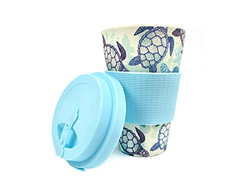 Tinymills Sea Turtle 14Oz Travel Mug - Eco-Friendly Reusable Plant Fiber Travel Mug Birthday Gift Stocking Stuffer Teacher Coach Gift #TOP2