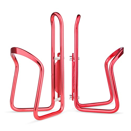 Image of FiveBox Bike Water Bottle Cage, 2Pack Cycling Bicycle Water Bottle Cage Holder Bracket for Mountain Bike MTB Road Bike, Bike Accessories, Made of Lightweight Aluminum Alloy (Red)