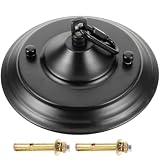 LIFKOME Pendant light canopy Chandelier canopy in metallo nero, Rosone decorativo per soffitto, piastra per illuminazione minimalista, carico massimo 10 kg, per decorazione interna