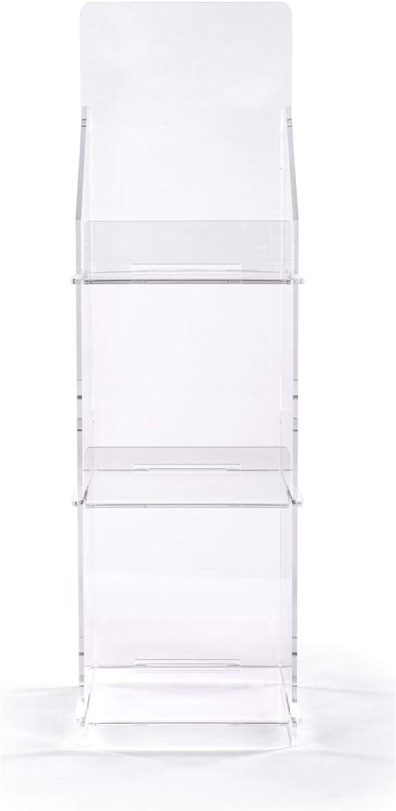 Displays2go Folding Acrylic Merchandising Tower, 3-Tier – Clear (ACKNDSQSM)