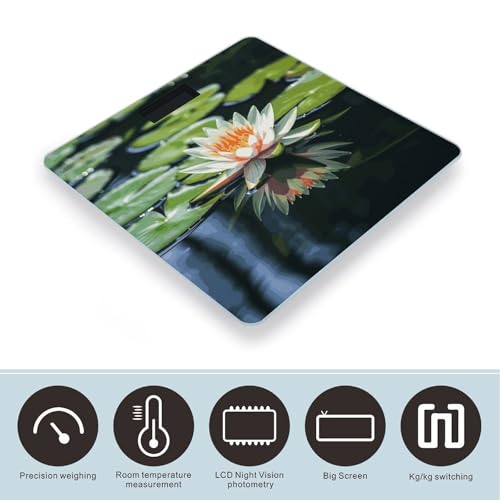 Báscula digital de baño con pantalla LED clara, vidrio templado miniatura 3