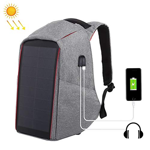 WNTHBJ 12W Solare antifurto Zaino, Doppia Porta USB di Ricarica, Laptop Bag, 5V / 2.1A Doppio carico del USB Porta Esterna (pc 1)