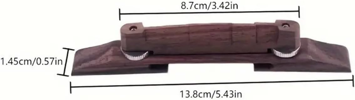 Rosewood Mandolin Bridge, Adjustable Compensated Bridge, Easy To Install Replacement Part, for Acoustic Mandolin Replacement Accessories