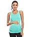 Ecavus Women's Maternity Tank Tops Seamless Racerback Sleeveless Workout Athletic Yoga Tops Pregnancy Shirt