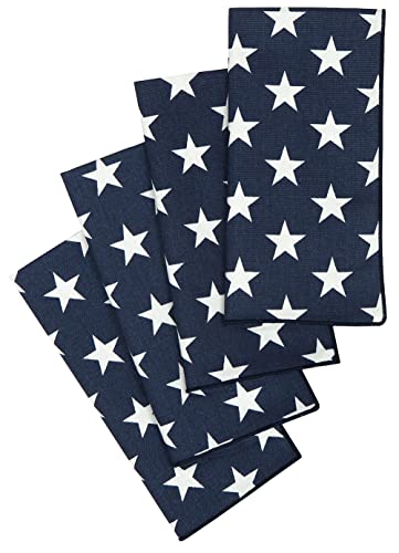Cloth Napkins For 4Th Of July Party Decorations, Election Party Napkins, Table Linens Cotton Linen Napkins Set Of 4, Stars, 18" X 18" #TOP3