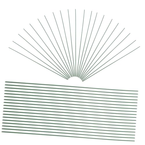 FUNOMOCYA 100pcs Wire Stems for DIY Floral Craft Metal Flower Rods Sturdy Artificial Plant Stems 20cm Length