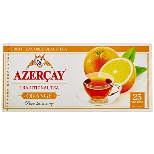 Azercay Black Tea With Orange 25 Tea Bags Made In Azerbaijan Kosher Certified No Gmo #TOP25