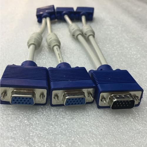 Adaptador macho a hembra doble STOBAZA con material ABS resistente y cable divisor VGA de precisión 6