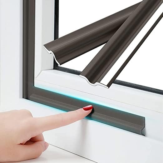 Cuysfead 196Inch/5m Window Draft Excluder Self-Adhesive Door Insulation Seal Strip,Window Draught Excluder Foam Tape for Soundproof,Door Draft Stopper Blocker,Weather Stripping for Door Frame(White)