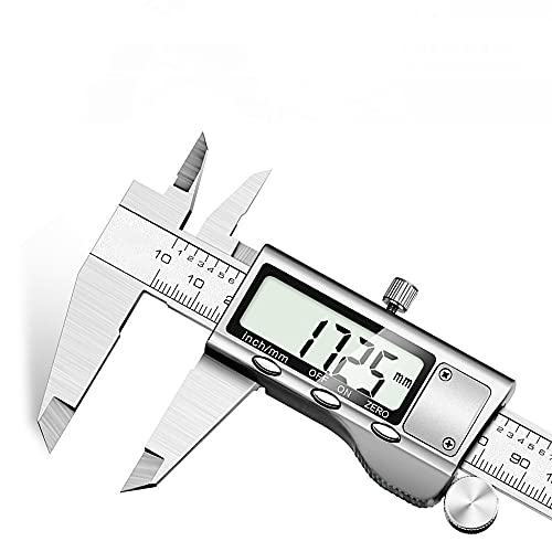KIRNER Messschieber Digitale Schieblehre, Messlehre Messwerkzeuge Spritzwasserdicht Staubdicht mit Ersatzbatterie und großem Display - 150 mm Skala Cover