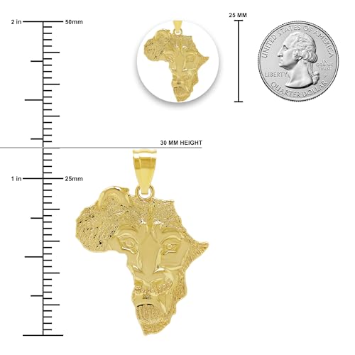 Gold Africa Charm Pendant - 10 Karat Gold - Africa Continent Jewelry3