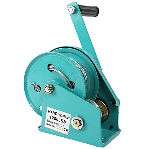 RSHJD Cabrestante Manual Pequeño, 1200lb Cabrestante con Gancho y 10m Cable para Barco y...