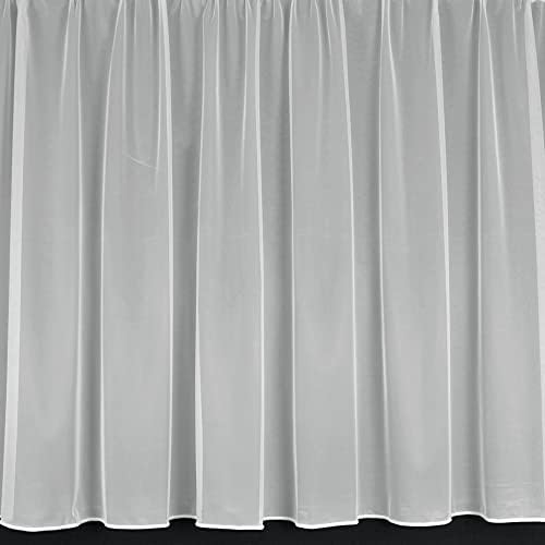 Plain White Voile Net Curtain With Envelope Hem - Sold By Width, Multiple Sizes, Free Postage