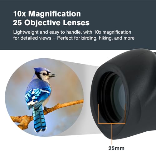 Celestron – Nature 10x25 Monocular – Ideal for Hiking and Wildlife Viewing – Multi-Coated Optics – 25mm Objective Lens – BaK-4 Prism –Twist-Up Eyecup – Waterproof & Fogproof by Celestron - Image 2