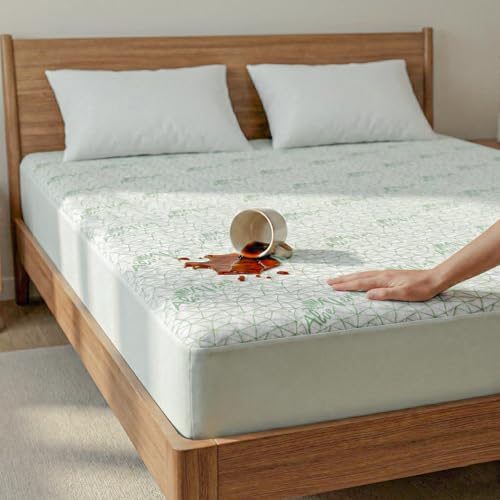 AYKA Waterproof Mattress Protector | King 78x72 Inch | 100% Waterproof Aloe Vera Bed Protector | Breathable, Noiseless Mattress Cover | White