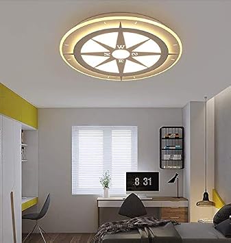 Modern Acrylic LED Ceiling Light Compass Design Nautical Flush Mount Light Fixture Nordic Ceiling Lamps for Bedroom Living Room Kids Room, 24.5" Neutral