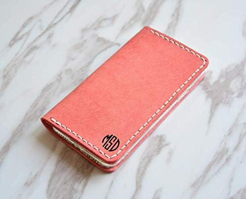 Custom iPhone xs Wallet Case Full Grain Leather Handmade Card Holder Classic Design Protective Apple Cell Phone x 7 8 Plus Flip Cover Personalized Gift For Women