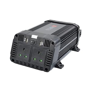 Technaxx TE16 Voltage Converter 1200W | 12V/24V DC to 230V AC | TÜV Rheinland Tested Inverter | 2x Schuko Outlets with Switch | 2x USB Ports 3.1A | Reliable Power for Car, Camping & Travel