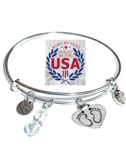 Hidden Hollow Beads Women's Stainless Steel Message Charm Expandable Wire Bangle Bracelet,...