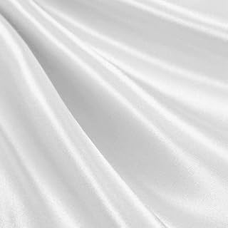 Eliza White Shiny Heavy Bridal Wedding Satin Fabric by The Yard - 10009