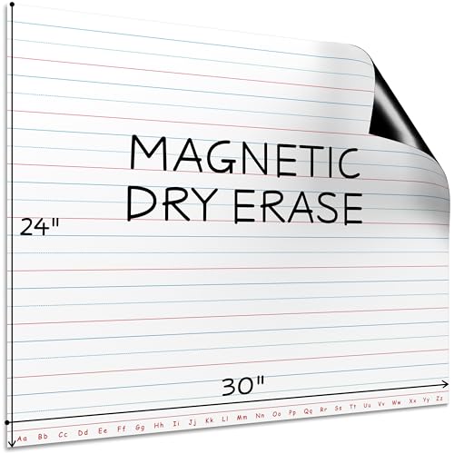 SCRIBBLEDO 30”x24” Large Magnetic Notebook Paper For Classroom Elementary Classroom Must Haves for Teachers Elementary Giant Dry Erase Magnetic Lined Paper for Whiteboard Third Fifth Grade Handwriting by Scribbledo - Image 2