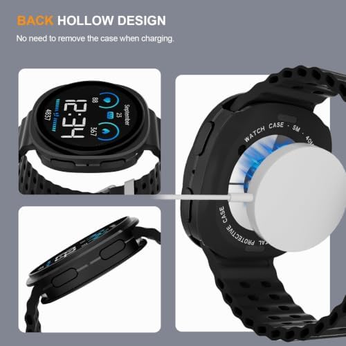 SDOCEBF Slim Aluminum Alloy Case for Samsung Galaxy Watch 8 44mm, Black — view 4