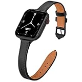 JR.DM Cinturino sottile in pelle compatibile con cinturino Apple Watch da 38 mm, 40 mm, 41 mm, 42 mm, 44 mm, 45 mm, 46 mm, 49 mm, cinturino sottile in vera pelle dal design femminile per iWatch Ultra