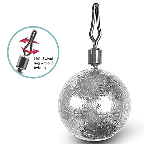 Jhpaioq 25 Pcs Lead Drop Weights Sinkers Kit Casting Removable Fishing Saltwater Bass Round Swivel Shaped Cannonball Freshwater, Silver, 13.5 X 7.0 X 2.5 Cm #TOP2