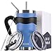 Koodee 30 oz Stainless Steel Tumbler Insulated Travel Flask Mug with Sip Lid and Leak Proof Straw Lid, 2 Straws, Pipe Brush,Handle, Gift Box (30 oz, Royal Blue)