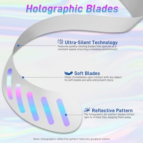 LETKEYS 6 Packs Food Fans for Tables, AA Battery Powered, Portable Table Fans with Holographic Blades and Hook, Table Food Spinner Quiet for Picnic Home Party BBQ, Black by LETKEYS - Image 3